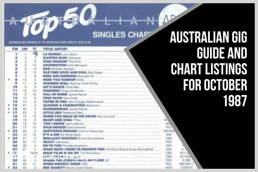 Australian Gig Guide and Chart Listings for October 1987