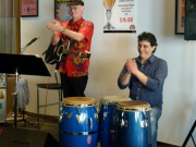 D.O. & percussionist Elbio at last year\'s Hawthorn Club December residency 2011