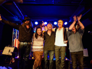 Left to Right: Richie (Vocals) Sandy (Organ and Keyboard Bass) Mark Allen (Harmonica) Chris (Drums) Mick (Guitar). Copyright Greg Foster (Aussie Greg)